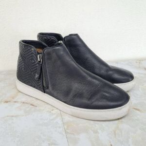 Trask Black Leather High-Top Sneakers